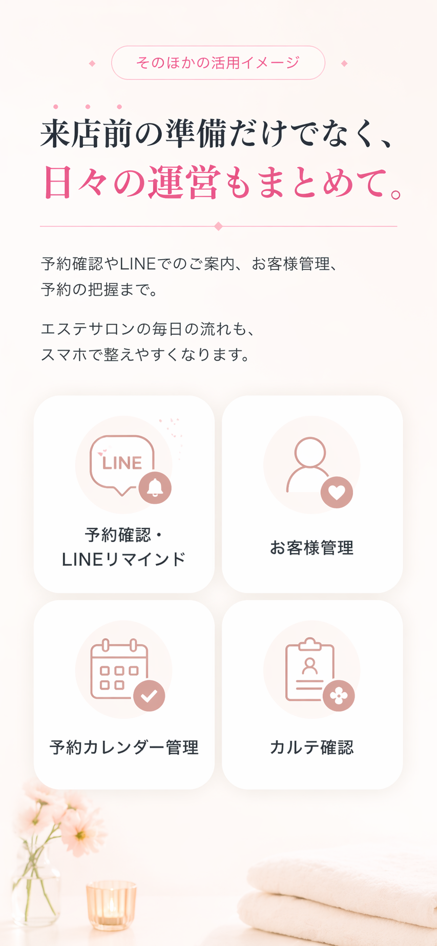 エステサロンの追加活用イメージ