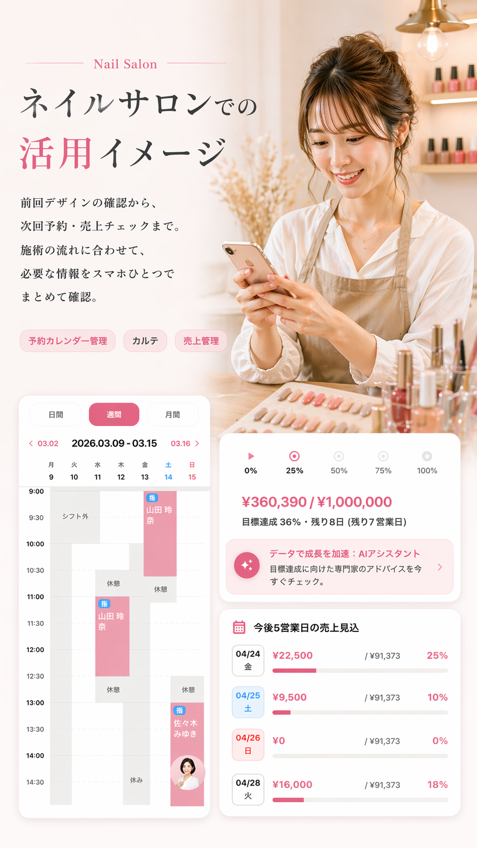 ネイルサロンでの活用イメージ